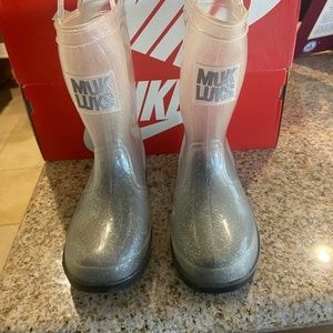 Muk Looks clear glittered girls rain boots